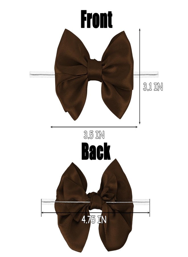 TULOBI Brown Satin Ribbon Bows for Gift Wrapping, 16 Pcs 3.5 Inch Premade Twist Tie Bows for Treat Bags, Cake Pops, Crafts, Baby Shower Wedding Birthday Favors - Image 3